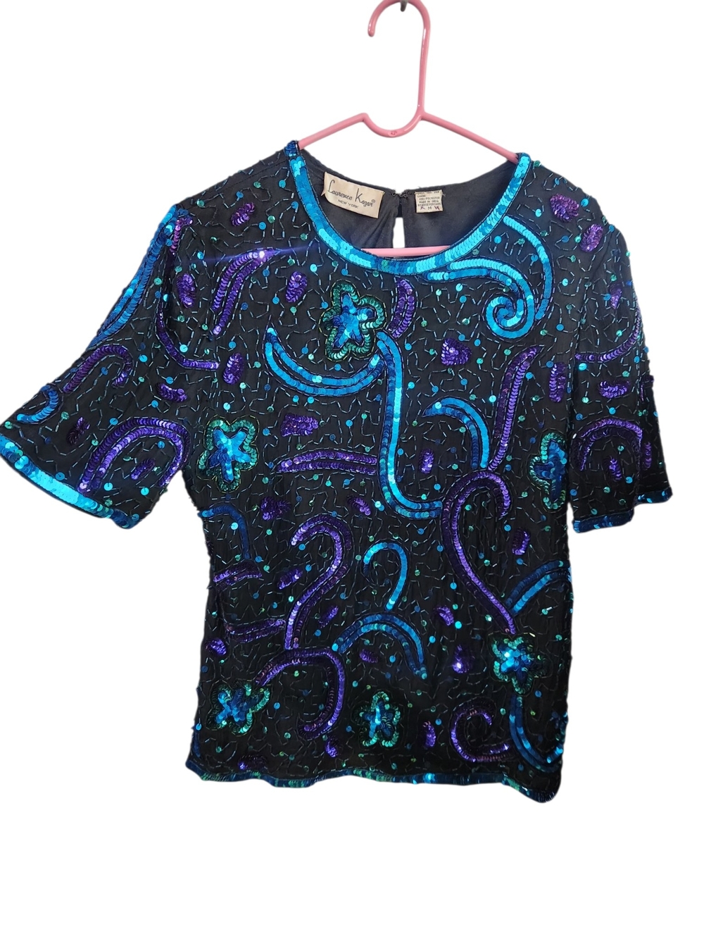 VINTAGE SILK BEADED TOP LAURENCE KAZAR🔮
